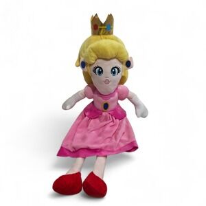 Super Mario Princess Peach Plush Stuffed Toy Pink Dress 26" Inch Kids